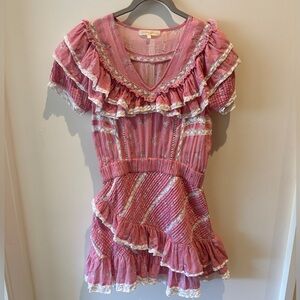 LoveShackFancy Bonita Mini Cap Sleeve Dress size small